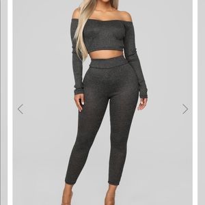 Feel The Warmth Pant Set - Black